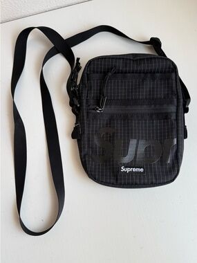 Supreme Black Pinstripe Shoulder Crossbody Bag